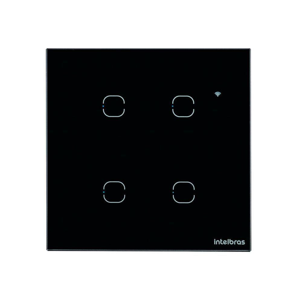 Interruptor Smart Wi-fi Touch 4 Teclas Preto Ews 1004 4850028 - 1