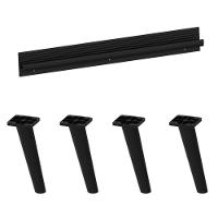 Kit Puxador Com 4 Pés Palito Retrô Para Balcão De Canto 90cm Veneza Multimóveis Mp2311 Preto Preto - 1
