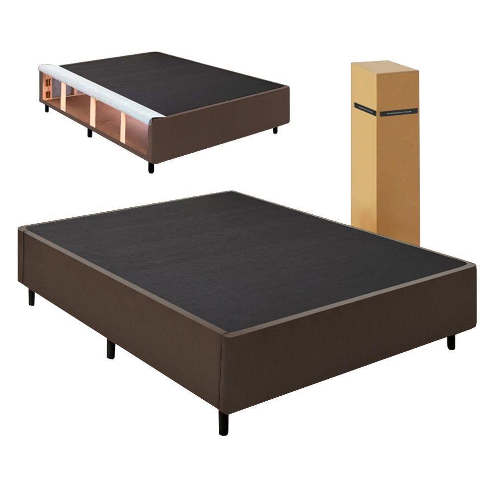 Cama Box Desmontável Com Baú Lateral King Para Colchão De 1,93m Sider Marrom - 1