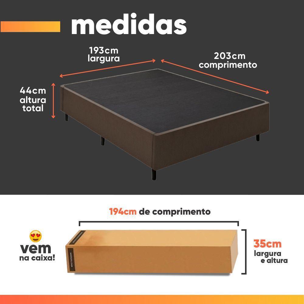 Cama Box Desmontável Com Baú Lateral King Para Colchão De 1,93m Sider Marrom - 2