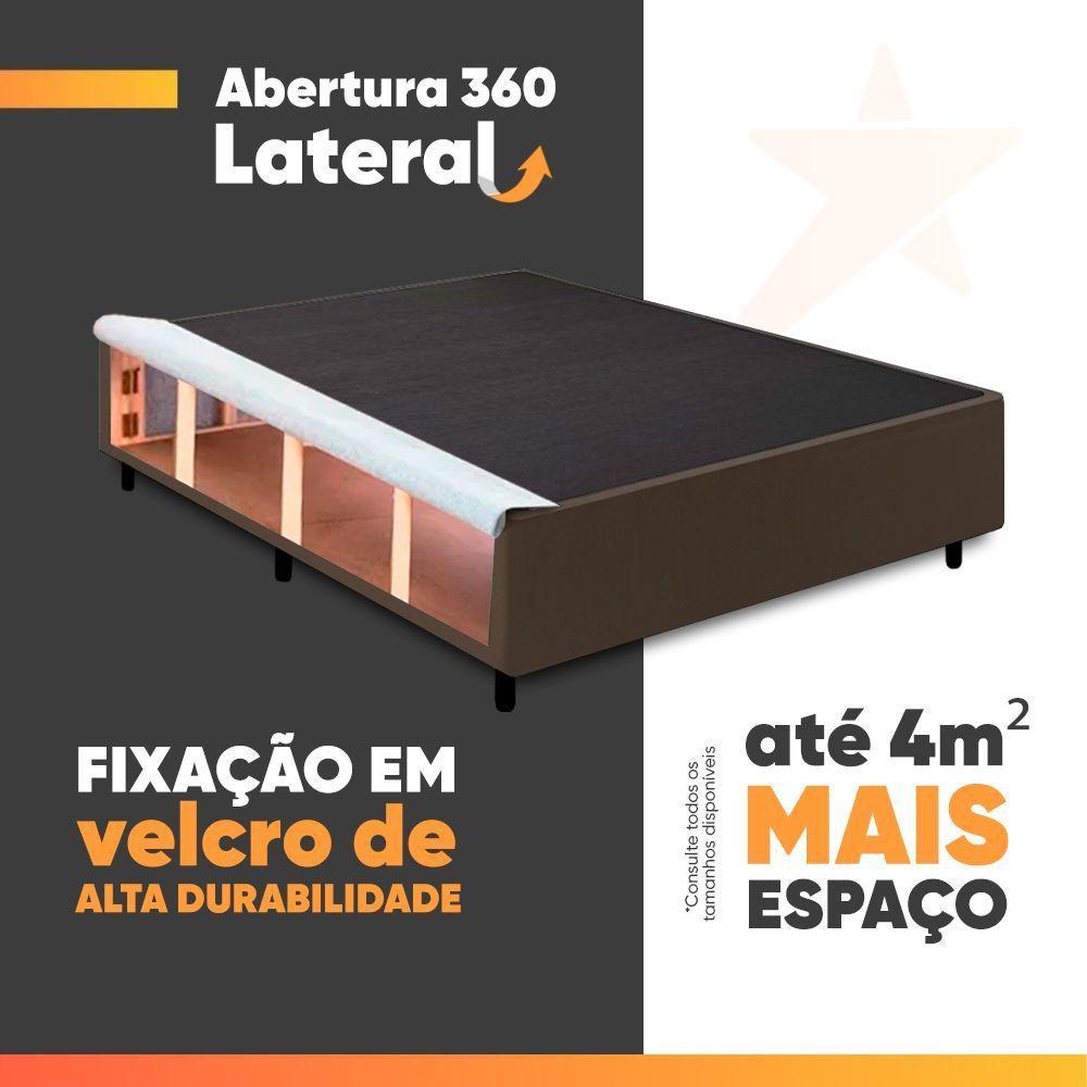 Cama Box Desmontável Com Baú Lateral King Para Colchão De 1,93m Sider Marrom - 3