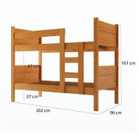 Beliche 100% Mdf Fortaleza - Duas Camas Solteiro Compacta E Moderna Nature Com 2 Colchões - 3