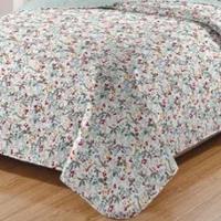 Kit Cobre Leito Colcha Daily Queen 3 Peças Dupla Face Estampado - Floral 53 - 100% Poliéster - 3