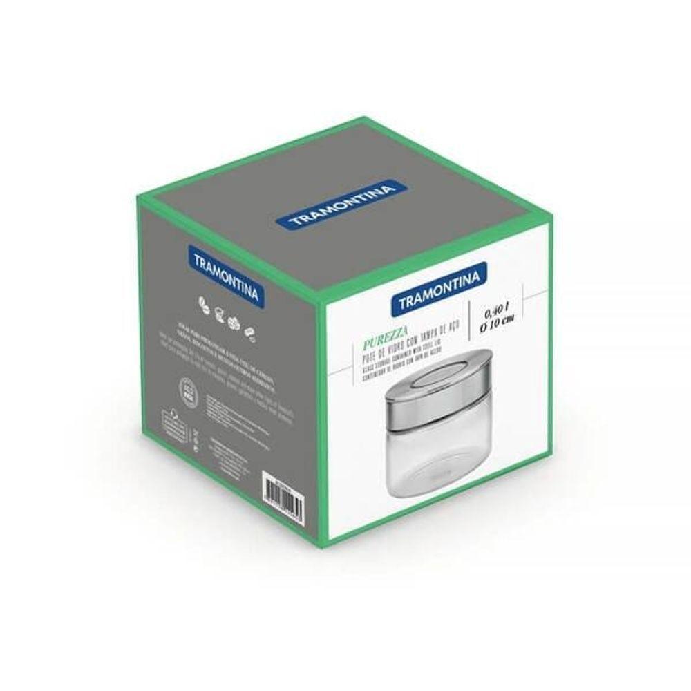 Pote De Vidro Tramontina Purezza Com Tampa De Aço Inox 10cm 0,4 Litros - 4
