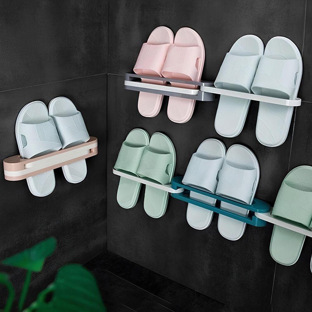 Suporte De Parede Multiuso Para Toalhas Sapatos Chinelos Rosa - 4
