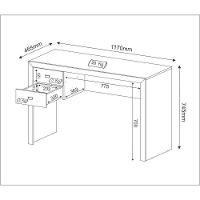 Escrivaninha Com 2 Gavetas Multimóveis Vcr25030 Branco Branco - 3