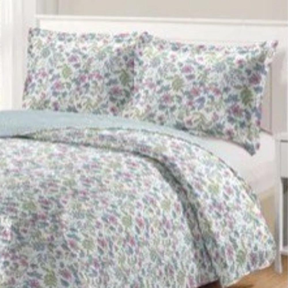 Kit Cobre Leito Colcha Daily Casal 3 Peças Dupla Face Estampado - Floral 56 - 100% Poliéster - 2