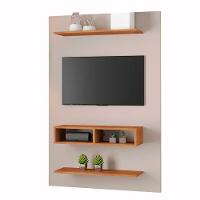 Painel Para Tv Até 50 Byte Com Nicho E 2 Prateleiras Off White / Mel Off White / Mel - 4