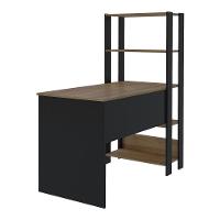 Escrivaninha 120Cm Com Estante Lateral Multimóveis Cr25207 Pinho/Preta Pinho/Preto