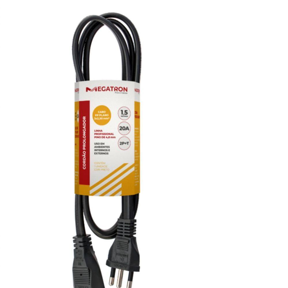 Extensao Cabo Prolongador Pp 3x2,50mm 1,5 Metros Preta 419 - 3