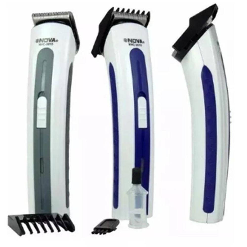 Máquina Aparador Maquininha De Barbear E Aparar - Nova Azul - 4