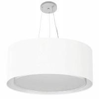 Lustre Pendente Cilíndrico Duplo Md-4303 Cúpula Em Tecido 70x30cm Branco - Bivolt - 1