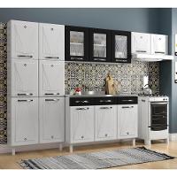 Cozinha De Aço Completa Com Balcão Para Pia Branco preto - 1