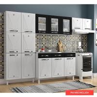 Cozinha De Aço Completa Com Balcão Para Pia Branco preto - 5