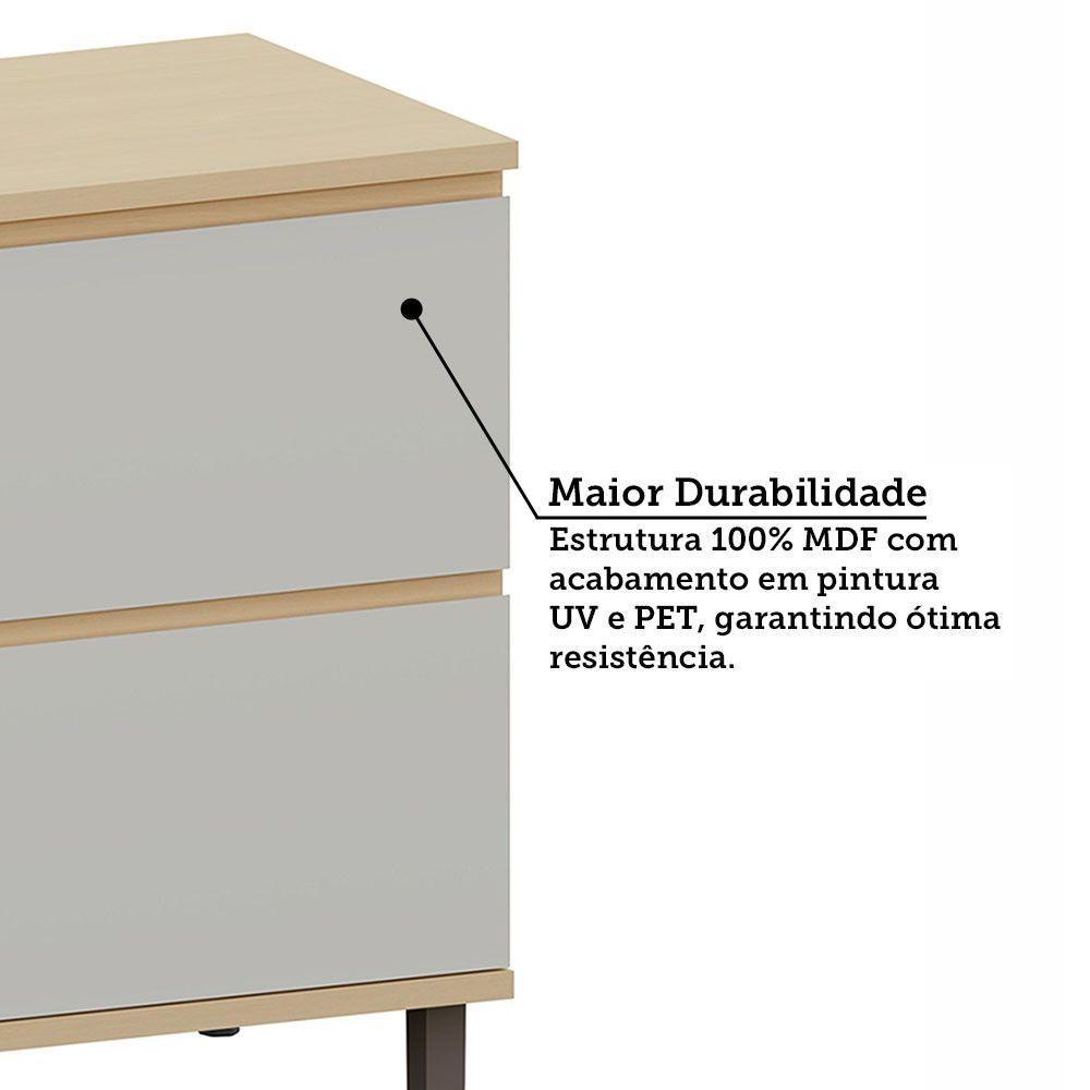 Balcão De Cozinha 80cm 1 Pt 1 Gav Tampo Aura Luciane Móveis Carvalho/cinza Cristal - 4