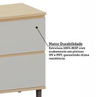 Balcão De Cozinha 80cm 1 Pt 1 Gav Tampo Aura Luciane Móveis Carvalho/cinza Cristal