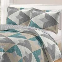 Kit Cobre Leito Colcha Daily Casal 3 Peças Dupla Face Estampado - Modelo 63 - 100% Poliéster - 2