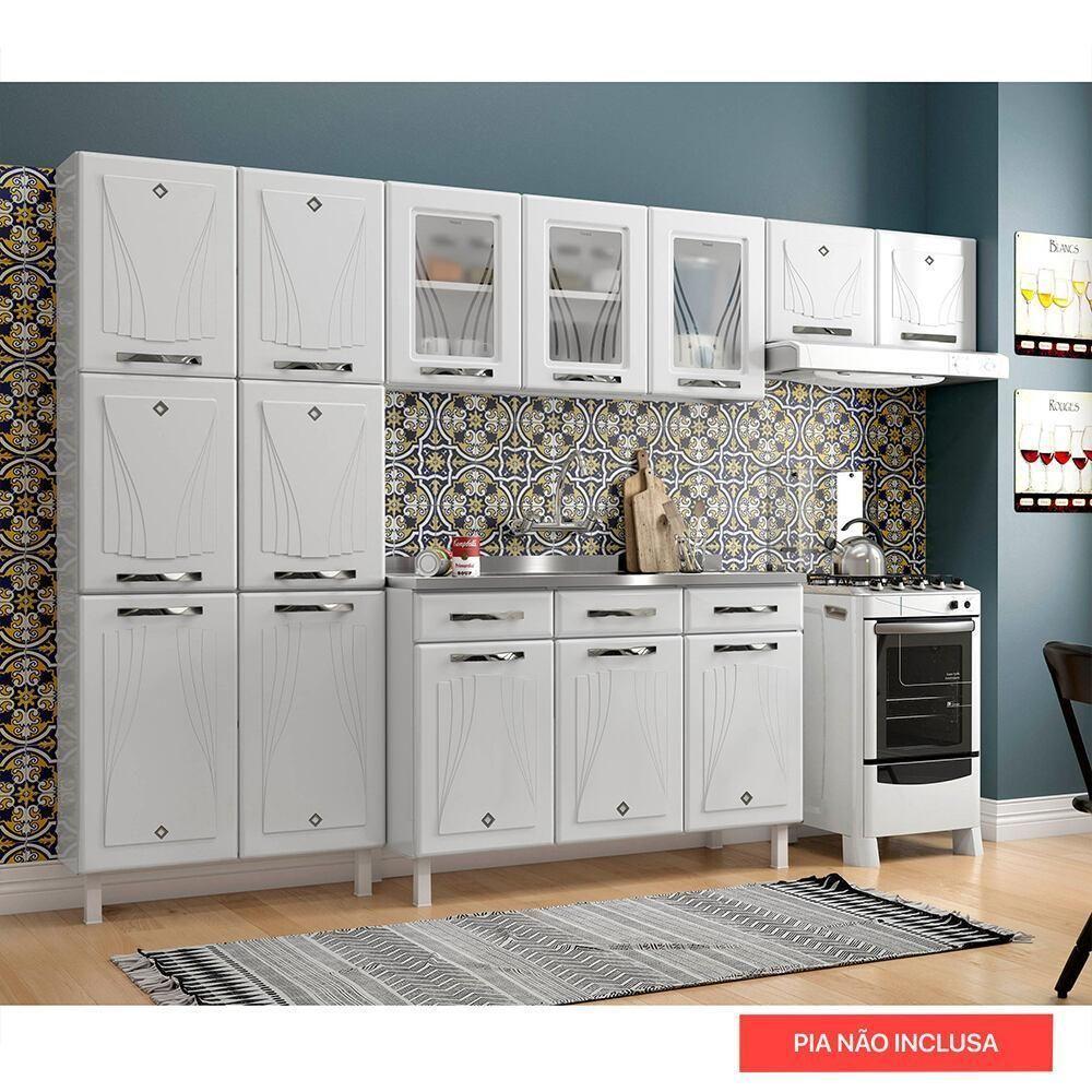 Cozinha De Aço Completa Com Balcão Para Pia Branco - 5