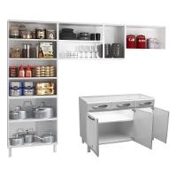 Cozinha De Aço Completa Com Balcão Para Pia Branco