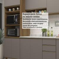 Cozinha Modulada Compacta 5 Peças Com Tampo E Espaço Para Fo Avelã/fumê