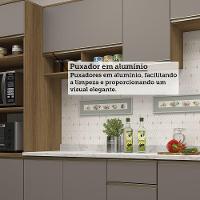 Cozinha Modulada Compacta 5 Peças Com Tampo E Espaço Para Fo Avelã/fumê - 7