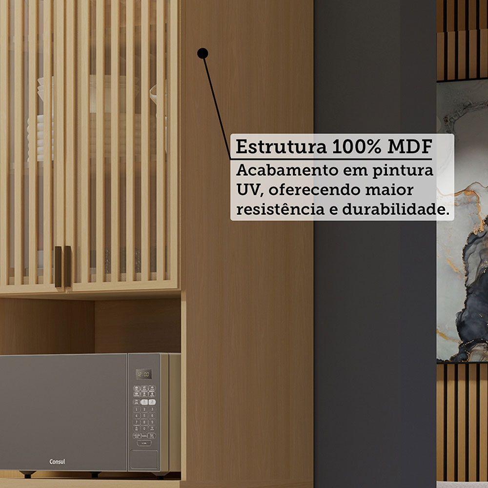 Paneleiro 100% Mdf 4 Portas 70cm Aura Luciane Móveis Carvalho - 4