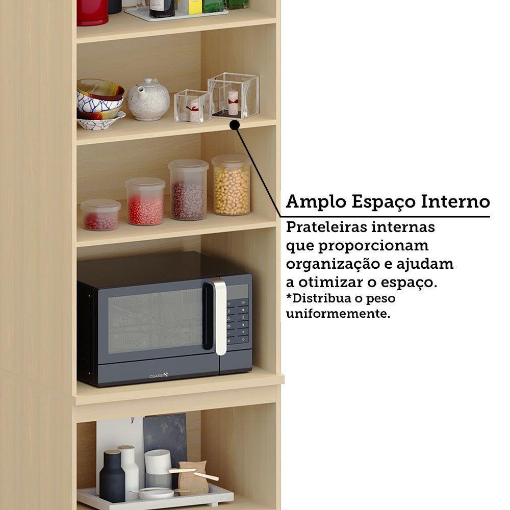 Paneleiro 100% Mdf 4 Portas 70cm Aura Luciane Móveis Carvalho - 8