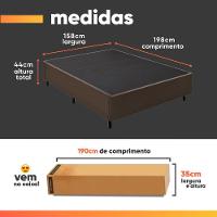 Cama Box Desmontável Com Baú Lateral Queen Para Colchão De 1,58m Sider Marrom - 2
