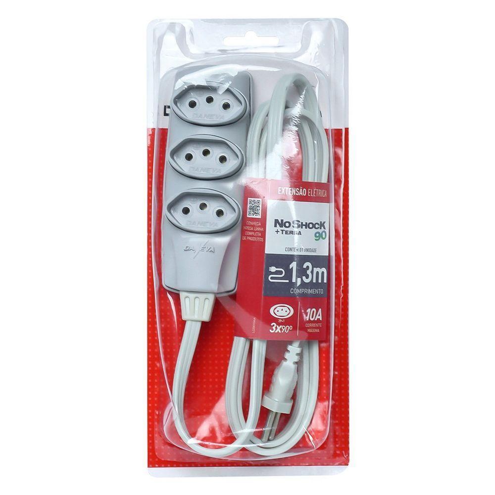 Extensao Noshock 90 Pp 3x0,75 2p+t 10a Cinza 1,3 Metros Dn1905 - 1