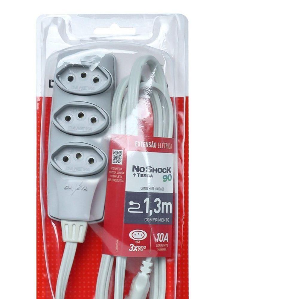 Extensao Noshock 90 Pp 3x0,75 2p+t 10a Cinza 1,3 Metros Dn1905 - 3