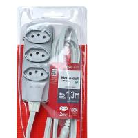 Extensao Noshock 90 Pp 3x0,75 2p+t 10a Cinza 1,3 Metros Dn1905 - 3