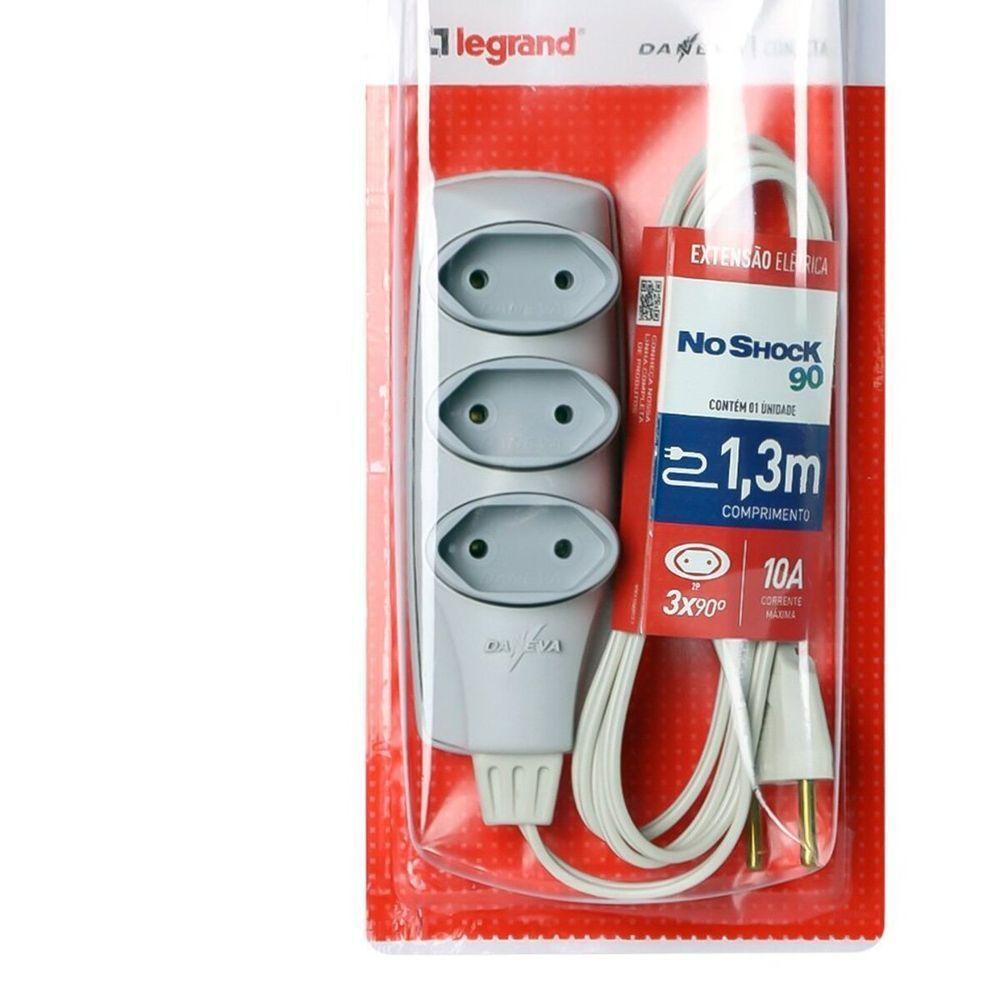 Extensao Noshock 90 Pl 2x0,75 2p 10a Cinza 1,3 Metros Dn1903 - 2