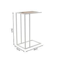 Mesa De Apoio Industrial Elena Industrial Branco Com Tampo De Vidro - 4