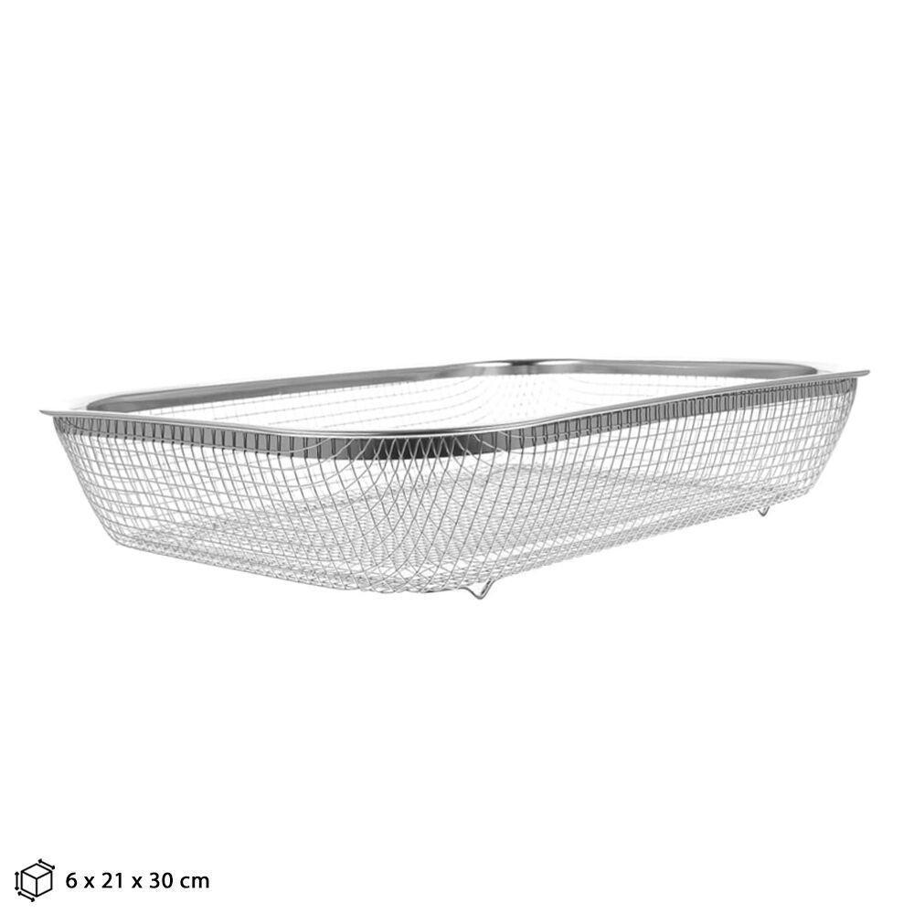 Fruteira Multiuso Em Inox Com Tela - 22x30cm Para Mesa - 2
