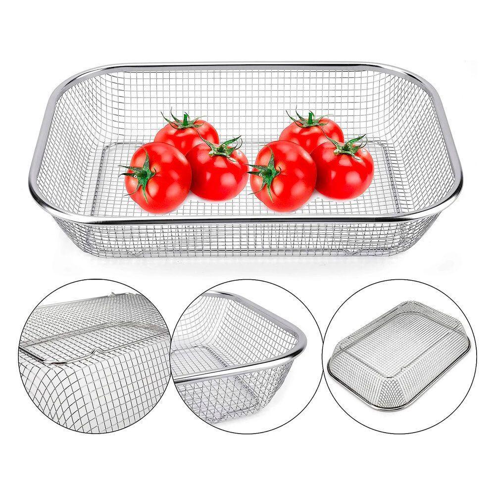 Fruteira Multiuso Em Inox Com Tela - 22x30cm Para Mesa - 5