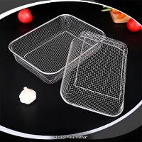 Fruteira Multiuso Em Inox Com Tela - 22x30cm Para Mesa