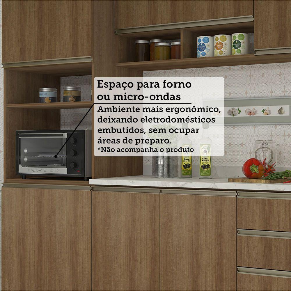 Cozinha Modulada Compacta 5 Peças Com Tampo E Espaço Para Fo Avelã/avelã - 3
