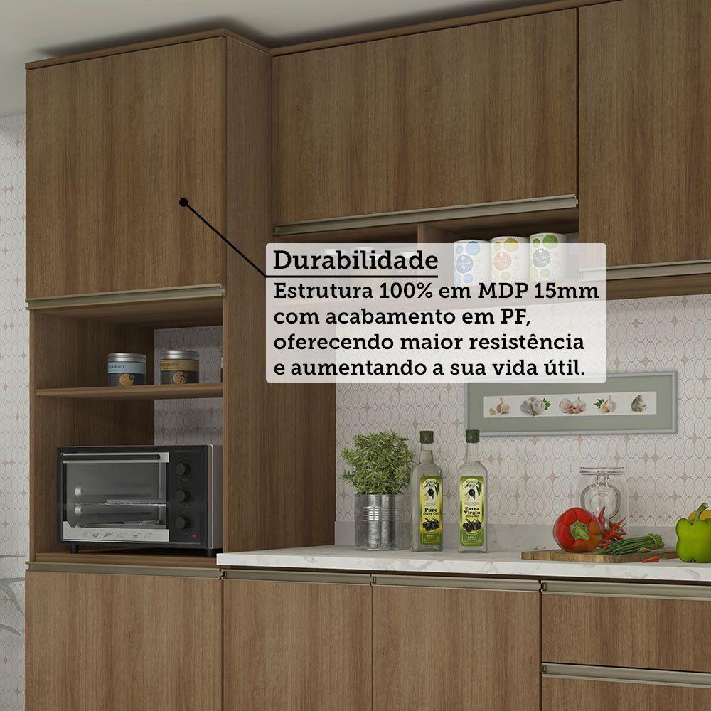 Cozinha Modulada Compacta 5 Peças Com Tampo E Espaço Para Fo Avelã/avelã - 4