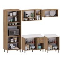 Cozinha Modulada Compacta 5 Peças Com Tampo E Espaço Para Fo Avelã/avelã - 2