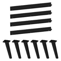 Kit 4 Puxadores Com 6 Pés Palito Retrô Para Balcão Cozinha 150cm Veneza Multimóveis Mp2312 Preto Preto - 1