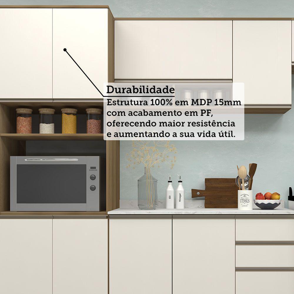 Cozinha Modulada Compacta 4 Peças Com Tampo E Espaço Para Avelã/areia - 4