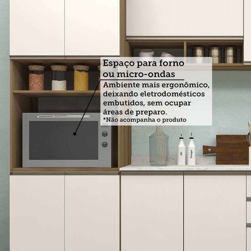 Cozinha Modulada Compacta 4 Peças Com Tampo E Espaço Para Avelã/areia - 6