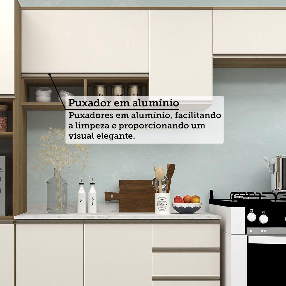 Cozinha Modulada Compacta 4 Peças Com Tampo E Espaço Para Avelã/areia - 7