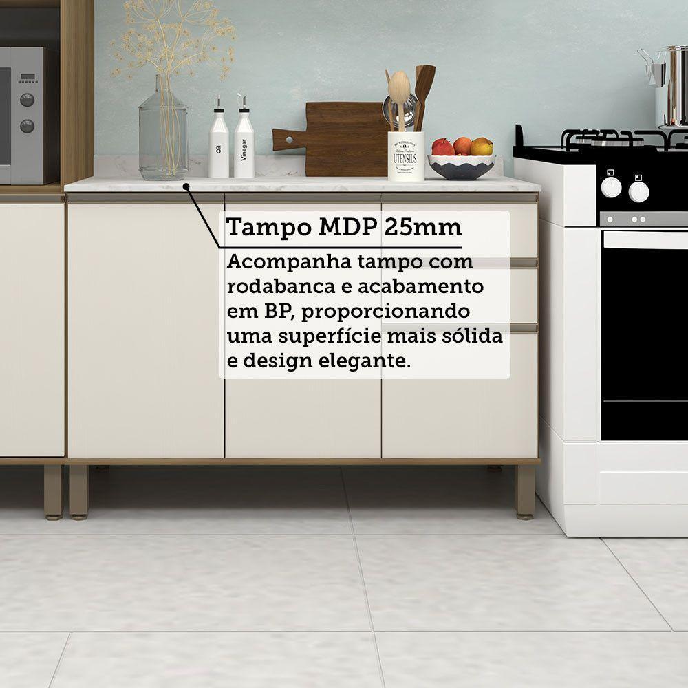 Cozinha Modulada Compacta 4 Peças Com Tampo E Espaço Para Avelã/areia - 8