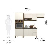 Cozinha Modulada Compacta 4 Peças Com Tampo E Espaço Para Avelã/areia - 2