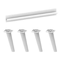 Kit Puxador Com 4 Pés Palito Retrô Para Balcão De Canto 90cm Veneza Multimóveis Mp2311 Branco Branco - 1