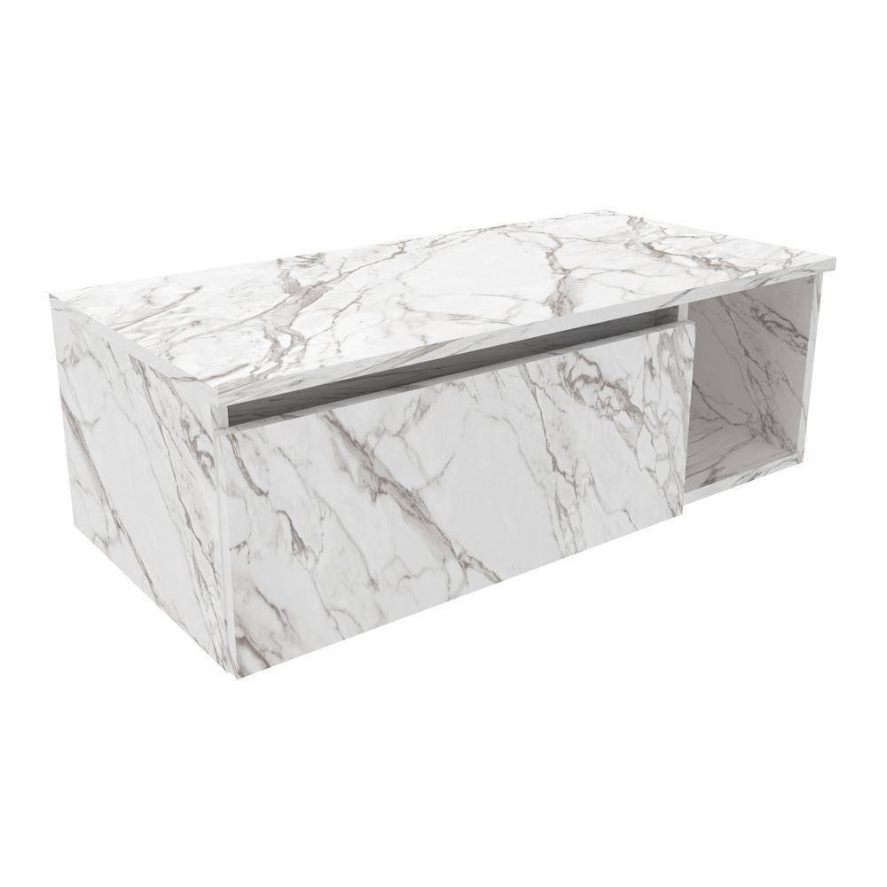 Gabinete Banheiro Suspenso 80Cm Multimóveis Vcr10081 Mármore Branco Mármore Branco - 1