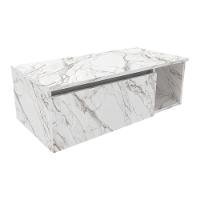 Gabinete Banheiro Suspenso 80Cm Multimóveis Vcr10081 Mármore Branco Mármore Branco - 1