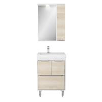 Gabinete Banheiro com Cuba e Espelheira Multimóveis CR10061 Branco/Legno Crema - 3