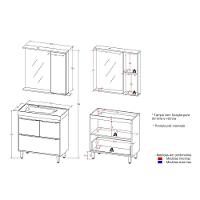 Gabinete Banheiro com Cuba e Espelheira Multimóveis CR10061 Branco/Legno Crema - 7